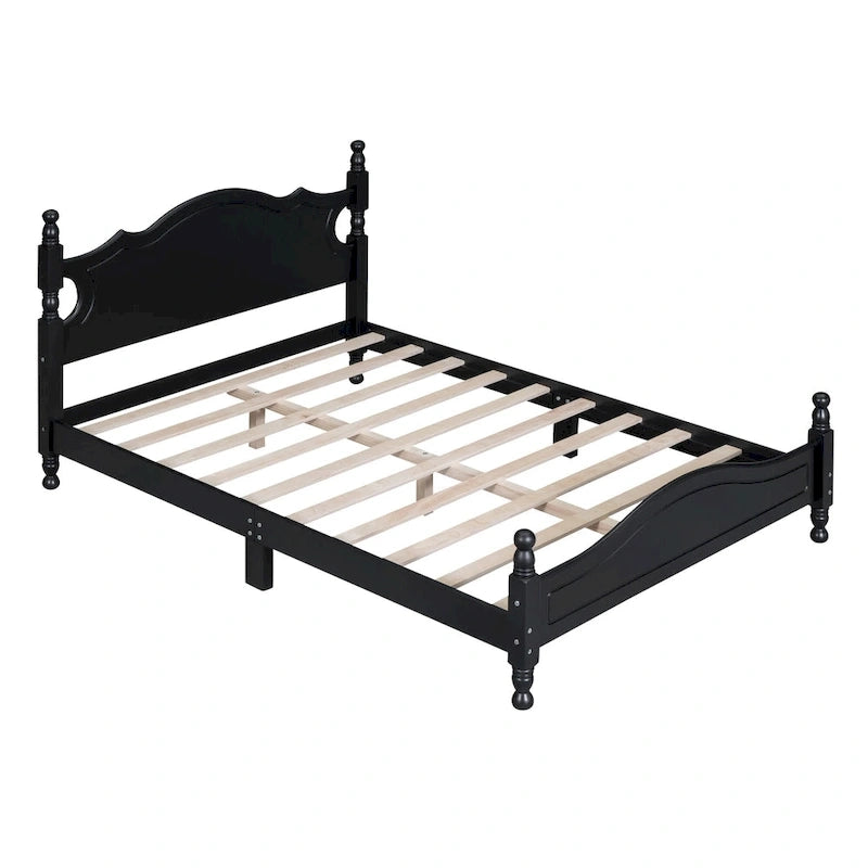 Lit plateforme de style rétro, Cadre de lit plateforme en bois