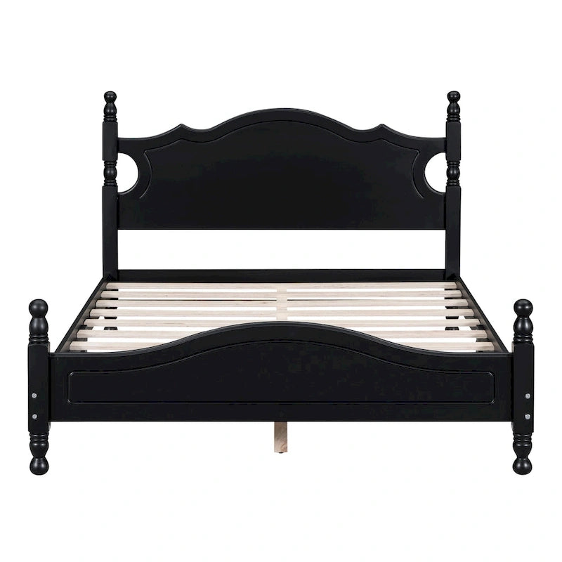 Lit plateforme de style rétro, Cadre de lit plateforme en bois