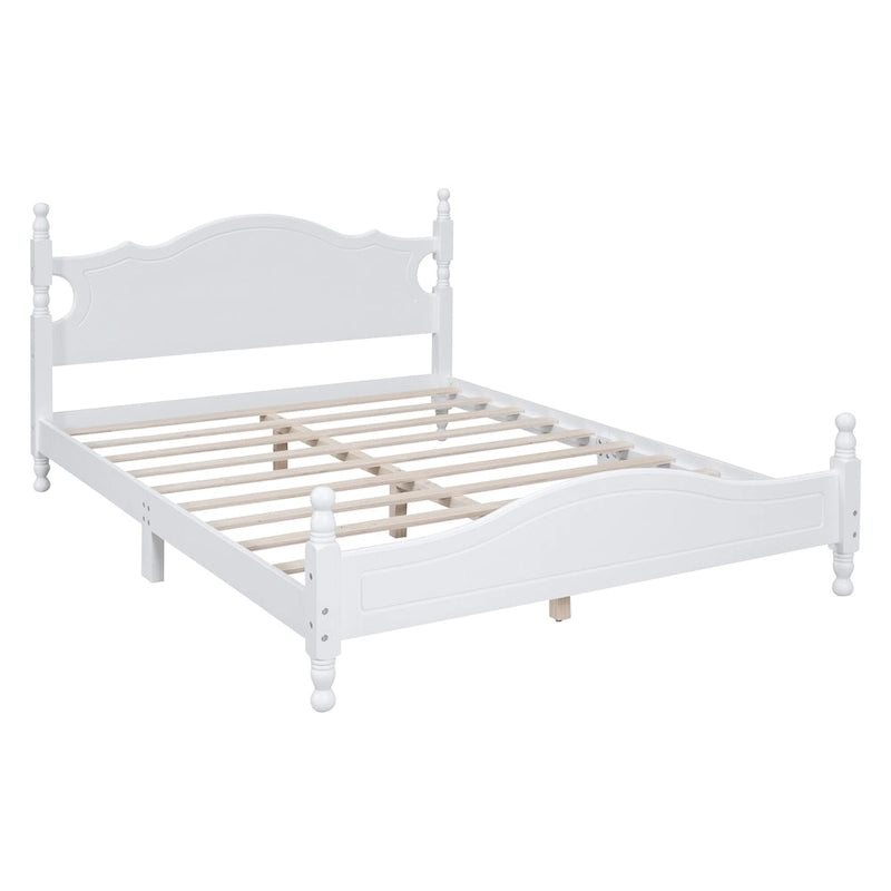 Lit plateforme de style rétro, Cadre de lit plateforme en bois