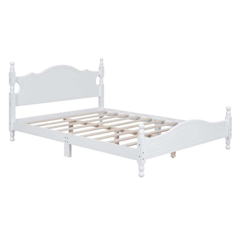 Lit plateforme de style rétro, Cadre de lit plateforme en bois