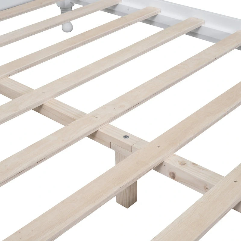 Lit plateforme de style rétro, Cadre de lit plateforme en bois