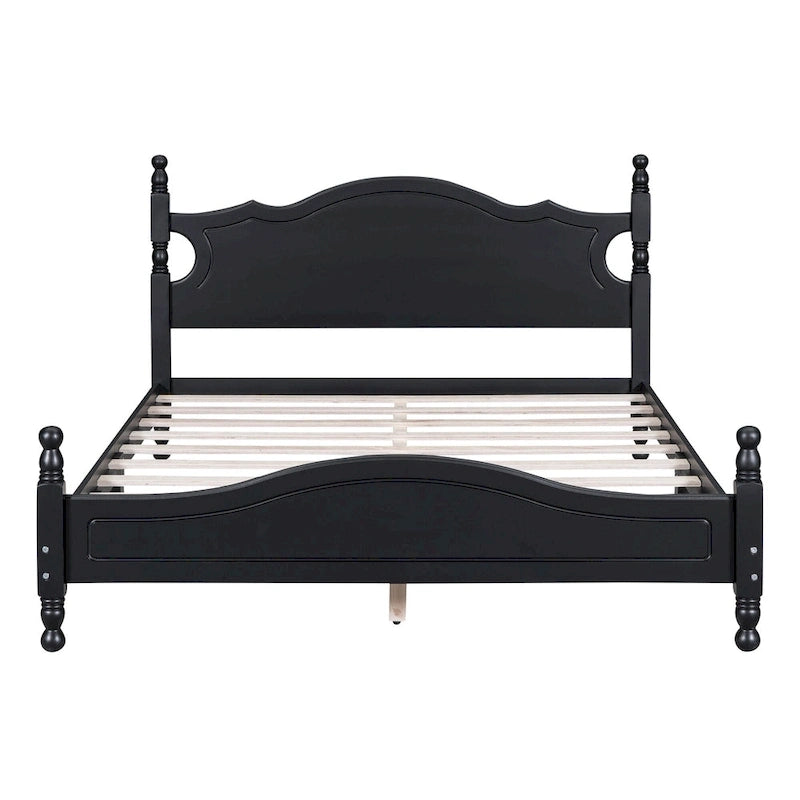 Lit plateforme de style rétro, Cadre de lit plateforme en bois