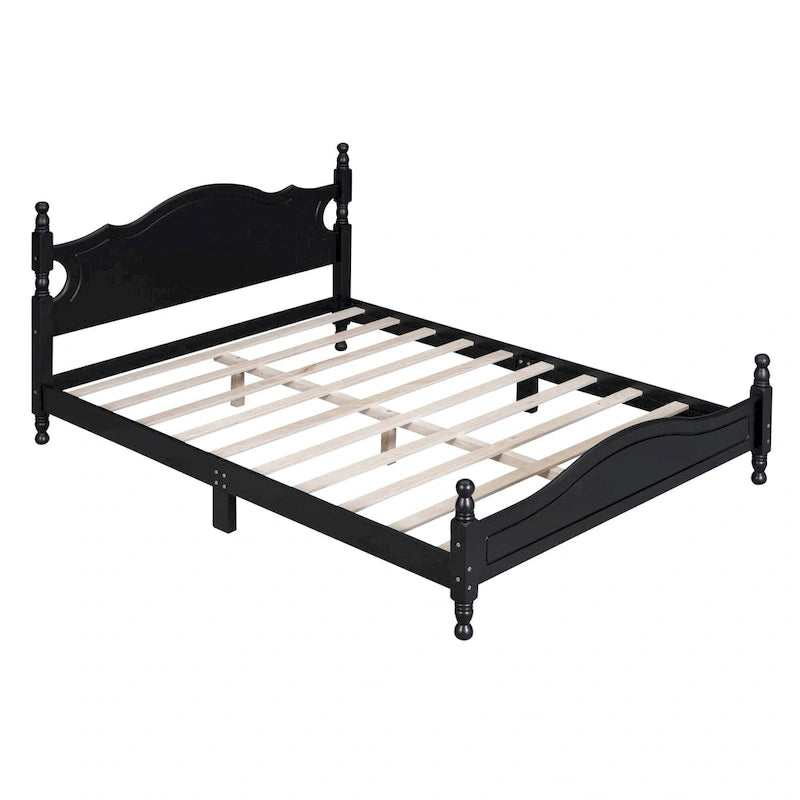 Lit plateforme de style rétro, Cadre de lit plateforme en bois