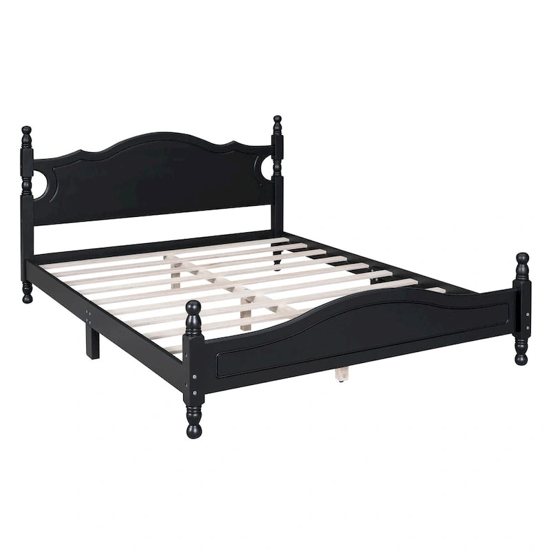 Lit plateforme de style rétro, Cadre de lit plateforme en bois