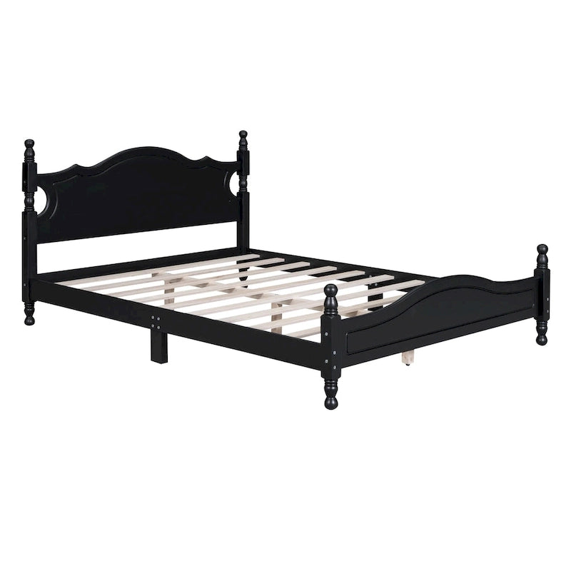 Lit plateforme de style rétro, Cadre de lit plateforme en bois