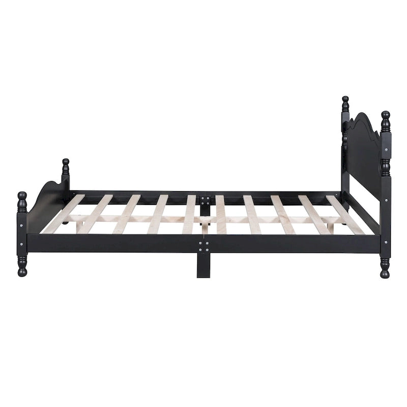 Lit plateforme de style rétro, Cadre de lit plateforme en bois