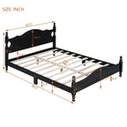 Lit plateforme de style rétro, Cadre de lit plateforme en bois
