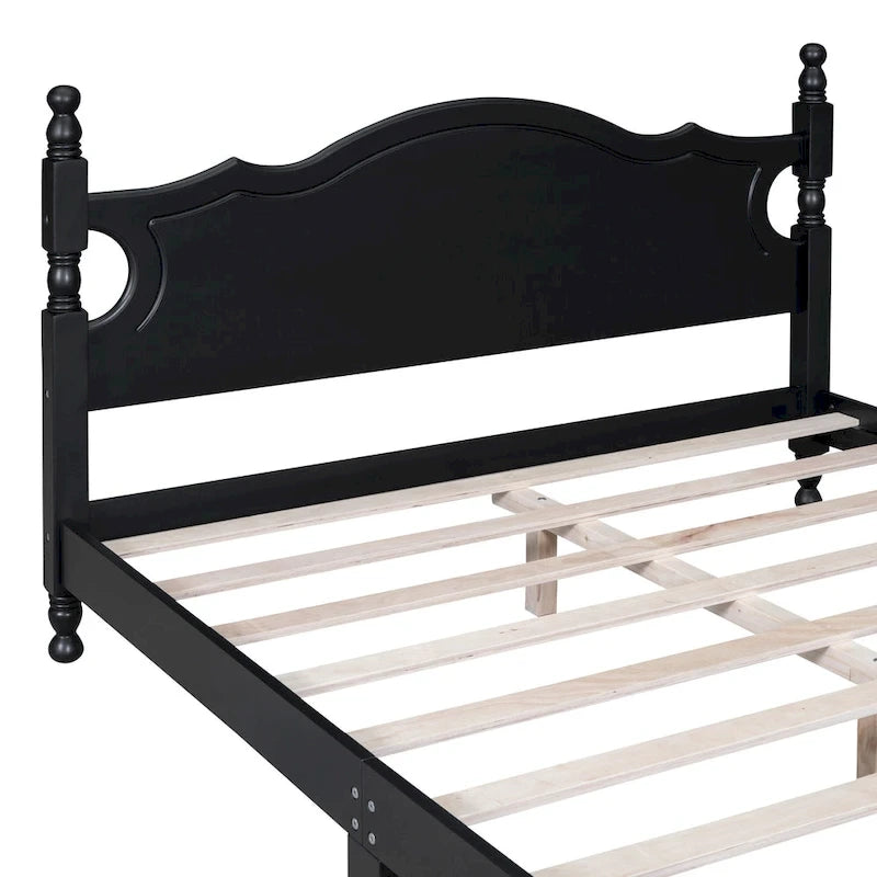 Lit plateforme de style rétro, Cadre de lit plateforme en bois