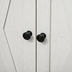 Meuble d'appoint de style ferme avec portes de grange, buffet de cuisine avec double portes, tiroir, blanc