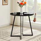 Table à manger ronde de 31,5 po, table de loisirs moderne avec pied en métal