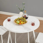 Table à manger ronde de 31,5 po, table de loisirs moderne avec pied en métal