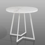 Table à manger ronde de 31,5 po, table de loisirs moderne avec pied en métal