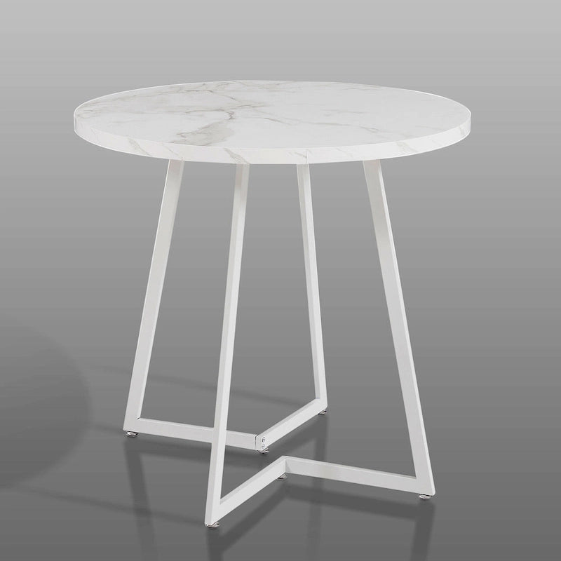 Table à manger ronde de 31,5 po, table de loisirs moderne avec pied en métal
