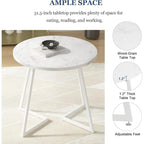 Table à manger ronde de 31,5 po, table de loisirs moderne avec pied en métal