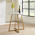 Table à manger ronde de 31,5 po, table de loisirs moderne avec pied en métal