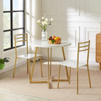 Table à manger ronde de 31,5 po, table de loisirs moderne avec pied en métal