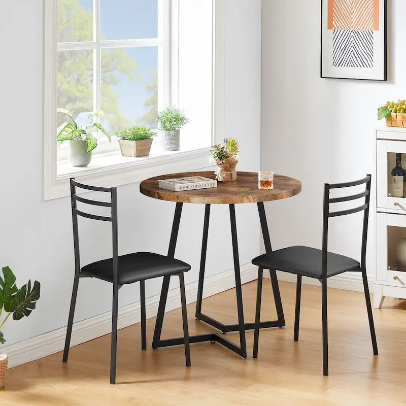 Table à manger ronde de 31,5 po, table de loisirs moderne avec pied en métal