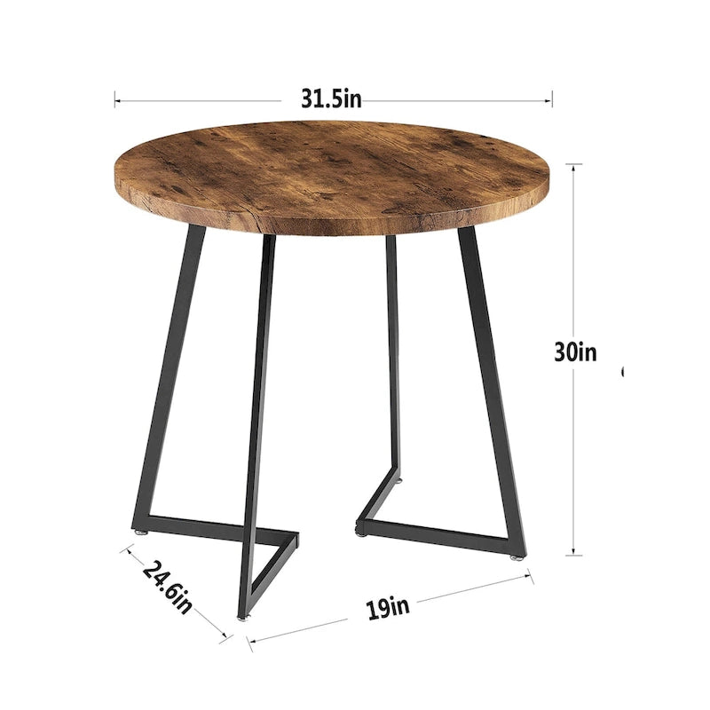Table à manger ronde de 31,5 po, table de loisirs moderne avec pied en métal