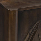 Buffet en manguier massif sculpté à la main de 208 cm avec finition blanchie