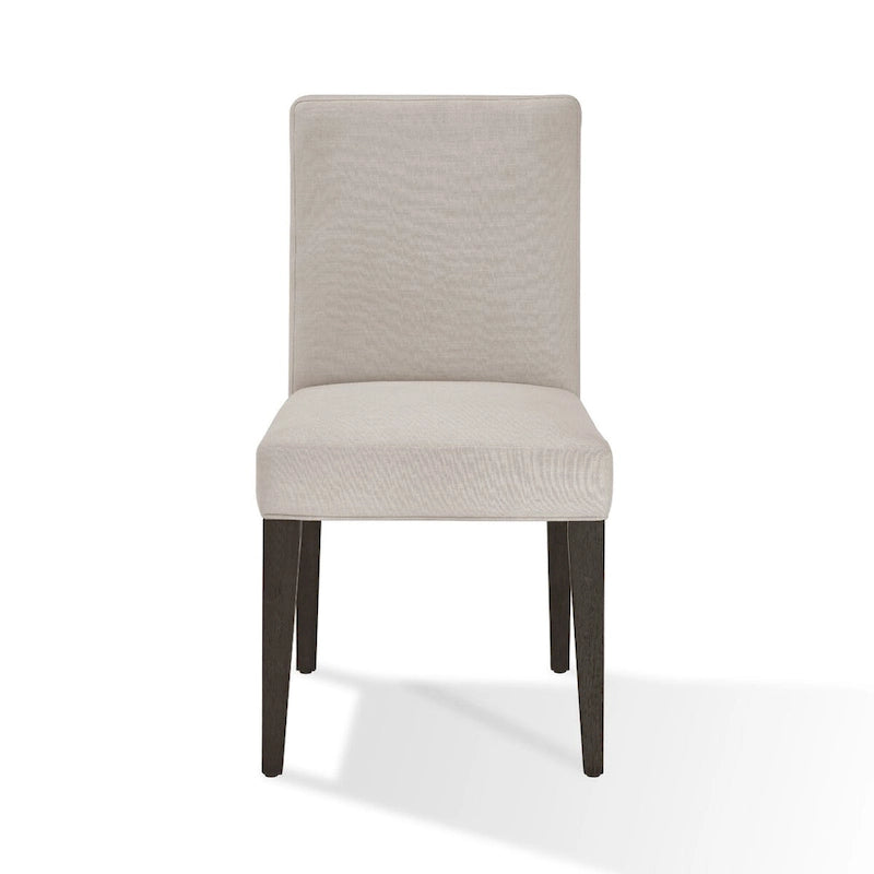 Chaise de salle à manger Mod style Parson de 19 pouces, en bois d'hévéa, ensemble de 2, gris clair