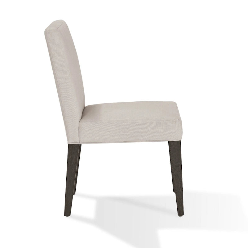 Chaise de salle à manger Mod style Parson de 19 pouces, en bois d'hévéa, ensemble de 2, gris clair