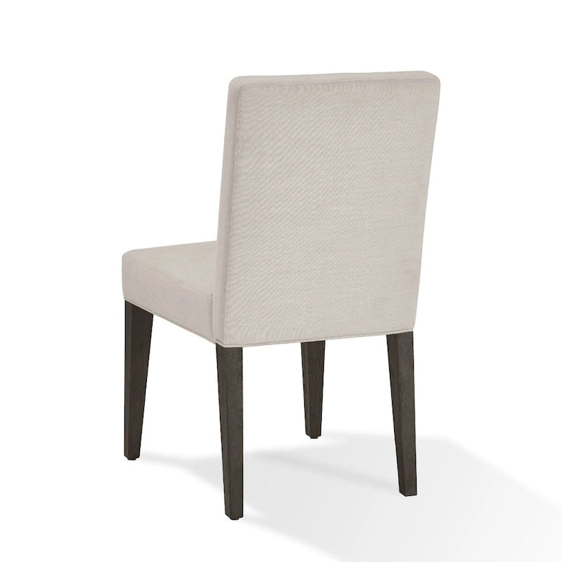 Chaise de salle à manger Mod style Parson de 19 pouces, en bois d'hévéa, ensemble de 2, gris clair