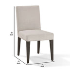 Chaise de salle à manger Mod style Parson de 19 pouces, en bois d'hévéa, ensemble de 2, gris clair