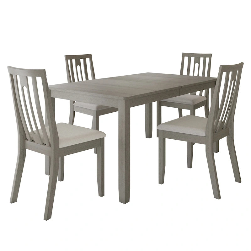 Ensemble de salle à manger contemporain 5 pièces en bois avec 4 chaises rembourrées