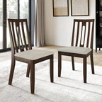 Ensemble de salle à manger contemporain 5 pièces en bois avec 4 chaises rembourrées