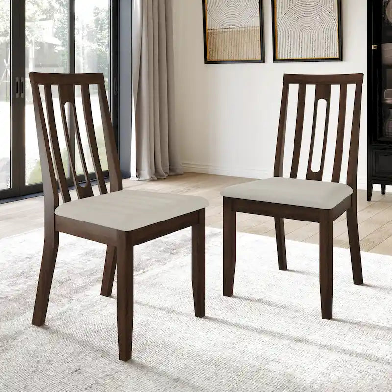 Ensemble de salle à manger contemporain 5 pièces en bois avec 4 chaises rembourrées