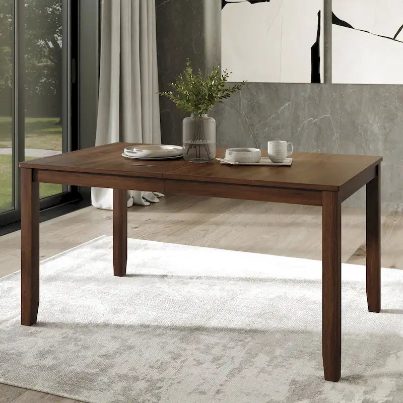 Ensemble de salle à manger contemporain 5 pièces en bois avec 4 chaises rembourrées