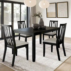 Ensemble de salle à manger contemporain 5 pièces en bois avec 4 chaises rembourrées