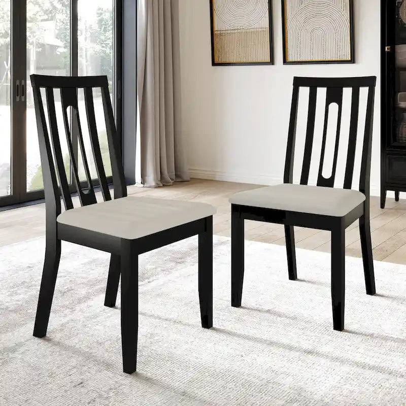 Ensemble de salle à manger contemporain 5 pièces en bois avec 4 chaises rembourrées