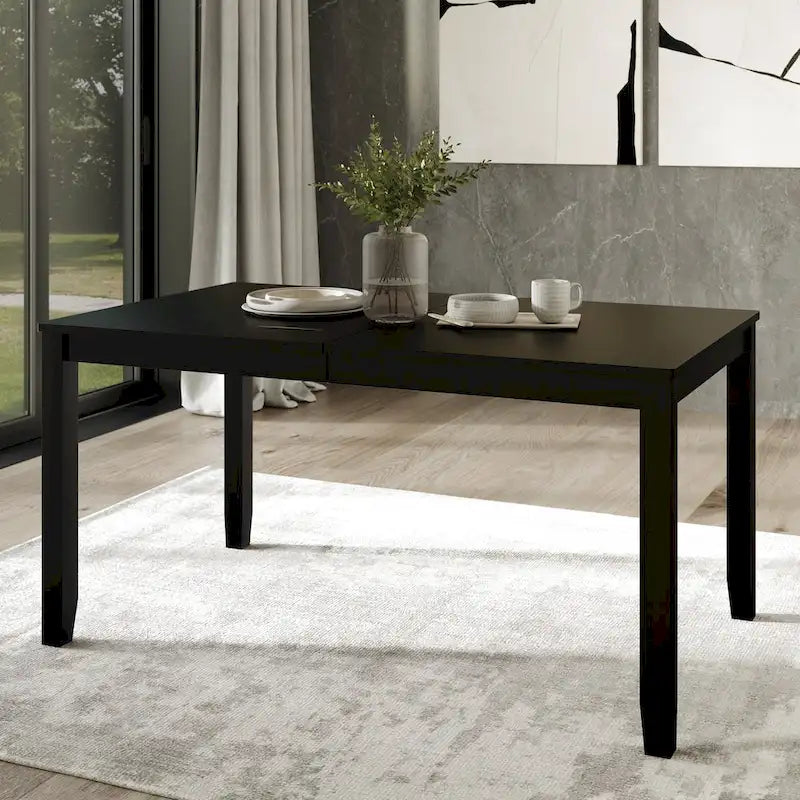 Ensemble de salle à manger contemporain 5 pièces en bois avec 4 chaises rembourrées