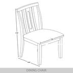 Ensemble de salle à manger contemporain 5 pièces en bois avec 4 chaises rembourrées
