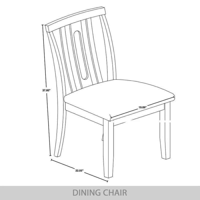 Ensemble de salle à manger contemporain 5 pièces en bois avec 4 chaises rembourrées