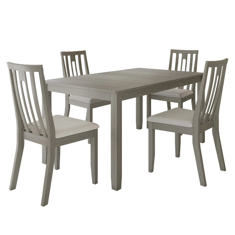 Ensemble de salle à manger contemporain 5 pièces en bois avec 4 chaises rembourrées