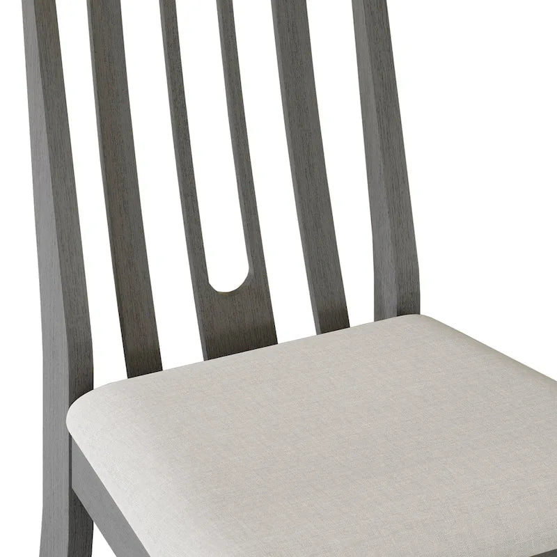 Ensemble de salle à manger contemporain 5 pièces en bois avec 4 chaises rembourrées