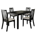 Ensemble de salle à manger contemporain 5 pièces en bois avec 4 chaises rembourrées