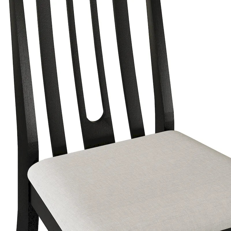 Ensemble de salle à manger contemporain 5 pièces en bois avec 4 chaises rembourrées