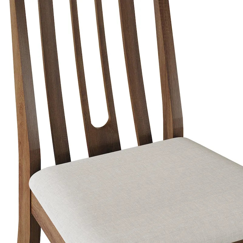 Ensemble de salle à manger contemporain 5 pièces en bois avec 4 chaises rembourrées