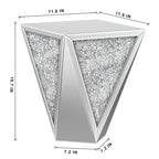 Console miroir Art déco diamant avec cadre argenté