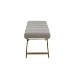 Banc Xane en tissu gris contemporain et laiton brossé