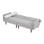 Canapé-lit convertible futon, canapé-lit réglable, canapé-lit confortable en velours côtelé avec pieds en bois et 2 oreillers