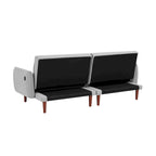 Canapé-lit convertible futon, canapé-lit réglable, canapé-lit confortable en velours côtelé avec pieds en bois et 2 oreillers