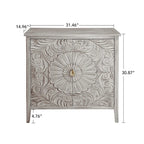 Armoire 2 portes, Meuble américain, Convient pour chambre à coucher, salon, bureau, Gris+Blanc