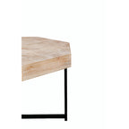 Table basse octogonale vintage en bois avec patchwork, 76 cm