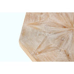 Table basse octogonale vintage en bois avec patchwork, 76 cm