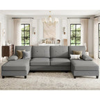 Canapé d'angle en U 4 places en tissu respirant – Capacité de 400 kg