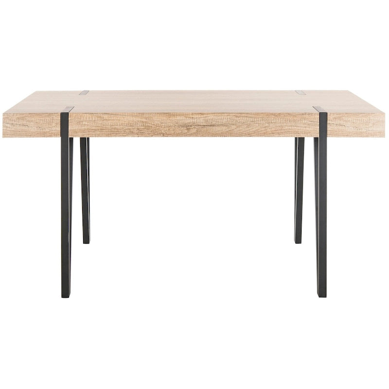 Table à manger industrielle rustique Mid-Century avec pieds en épingle – 150 cm de large, finition gris canyon
